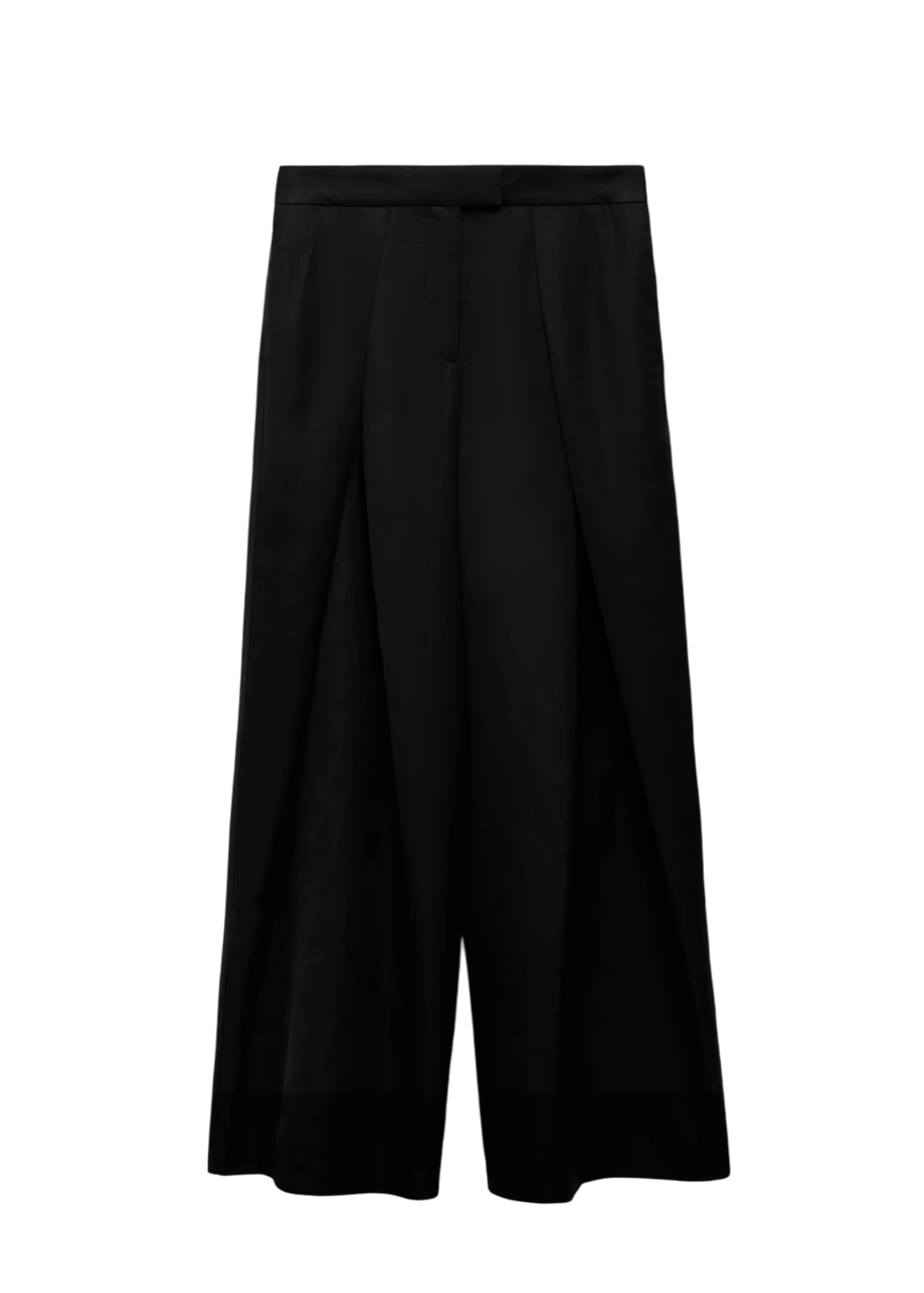 Wide leg pleated pants