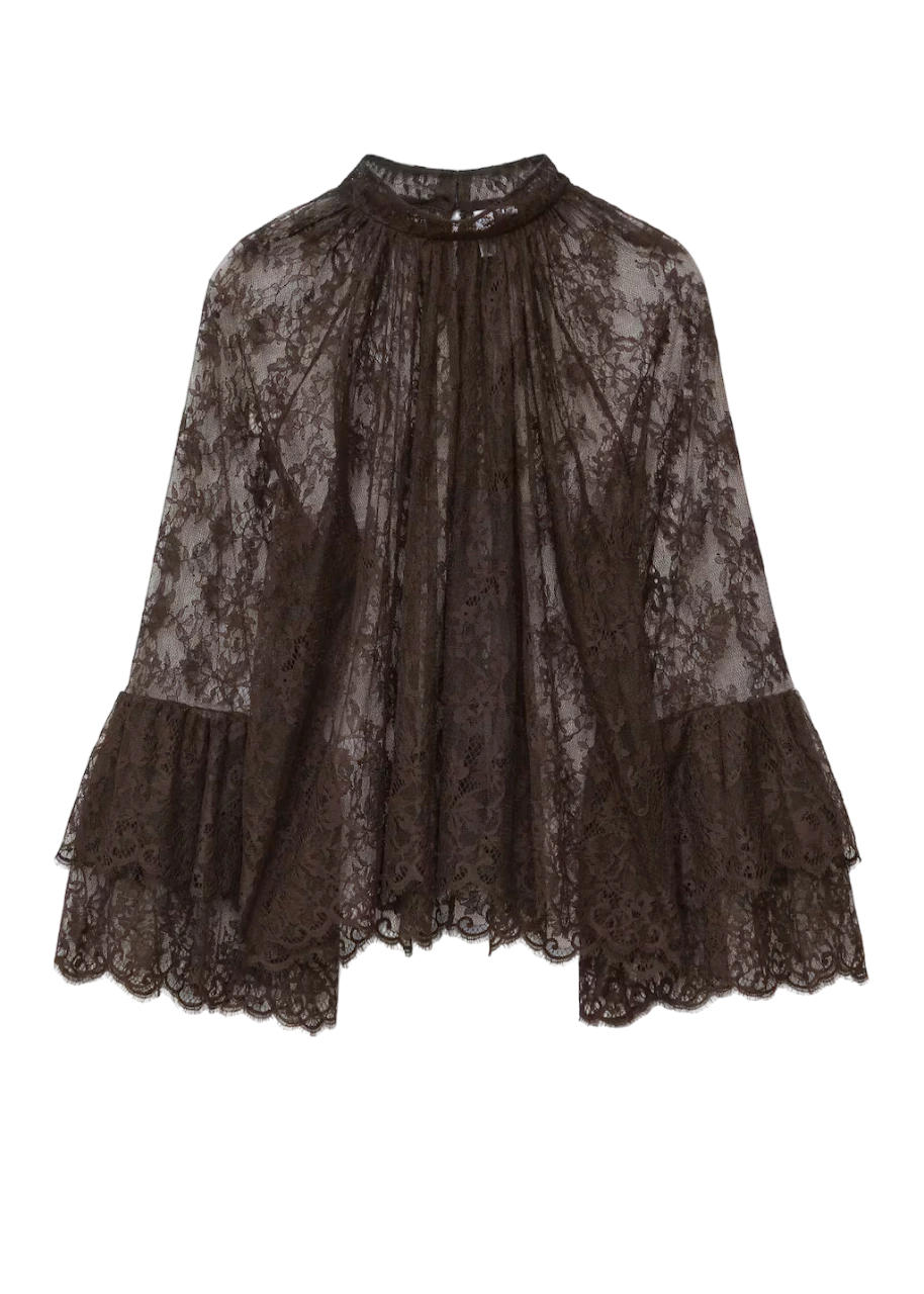 Flounced Lace Blouse
