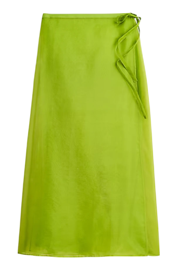 Collection wrap skirt in silk organza