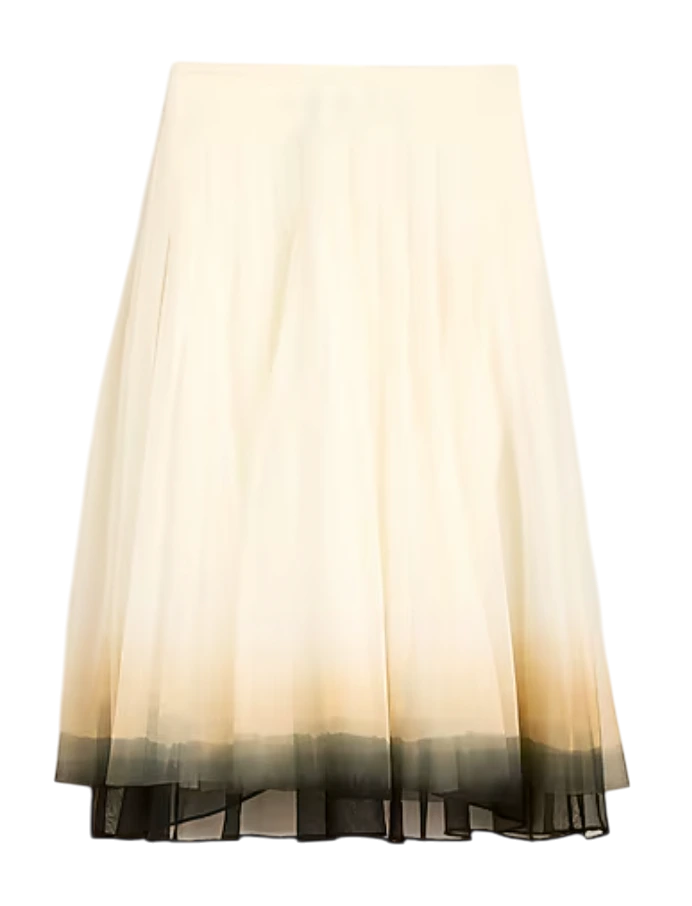 Collection pleated circle skirt in dip-dyed tulle