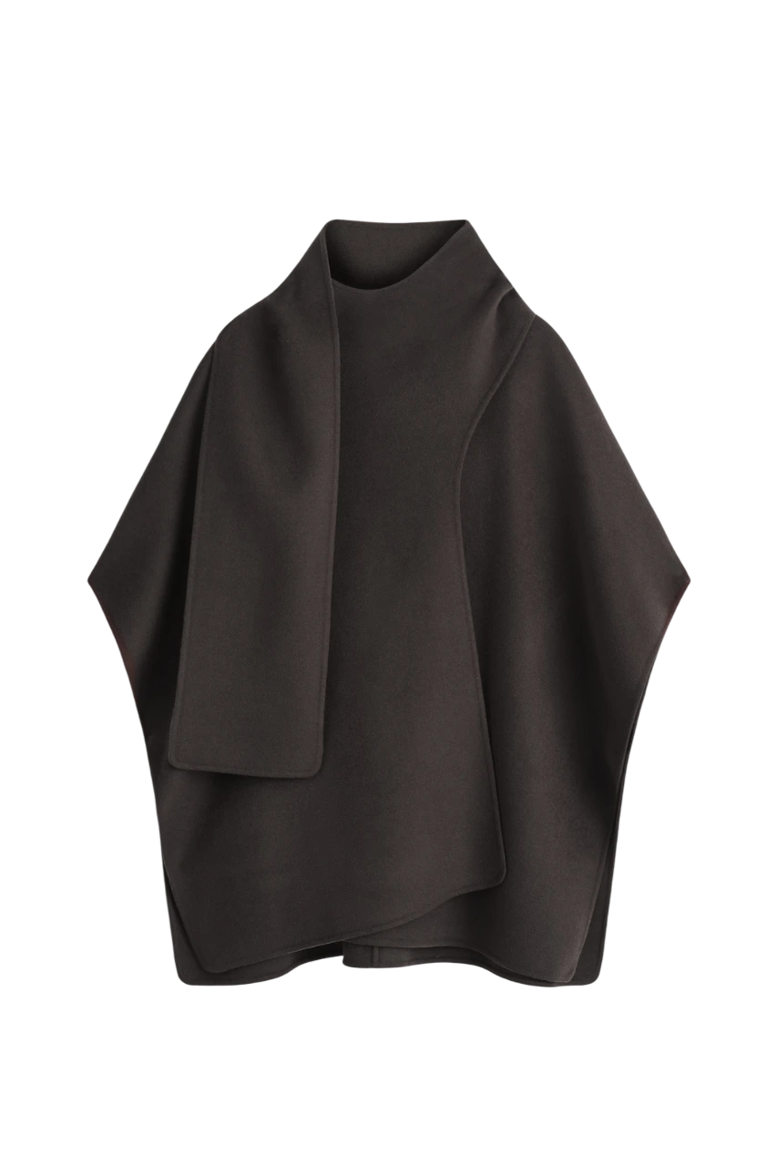 DOUBLE-FACED WOOL SCARF CAPE