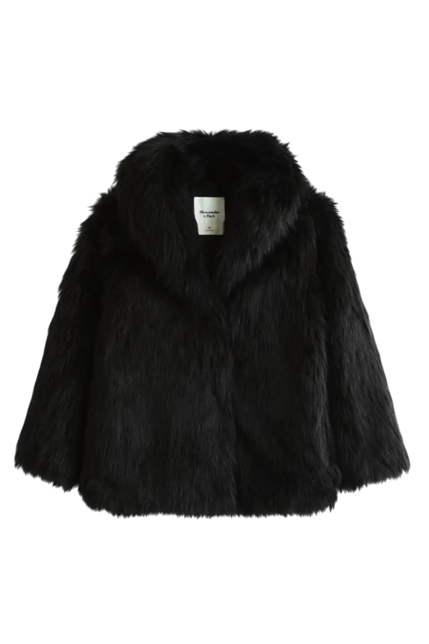 Shawl Collar Faux Fur Coat